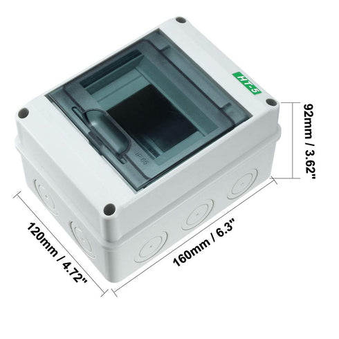 uxcell IP65 ABS Transparent Cover Power Distribution Protection Box for Circuit Breaker Indoor on The Wall 5 Way (120mmx160mmx92mm)...