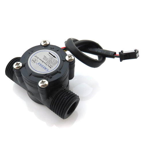1/2" Water Flow Sensor Food-Grade Switch Hall Effect Flowmeter Fluid Meter Counter 1-30L/min (Pack of 2)...