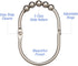 2 Lb. Depot Wide Shower Curtain Rings - Set of 12 Easy Glide Rollers with Polished Nickel Finish - Stainless Steel Shower Hooks for Straight and C...