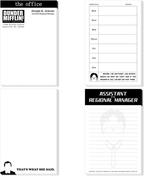 4PCS The Office Merchandise Notes, The Office Merch Notebooks Set, The Office Quote Notepad, Funny Novelty The Office Gifts for Coworkers, Student...