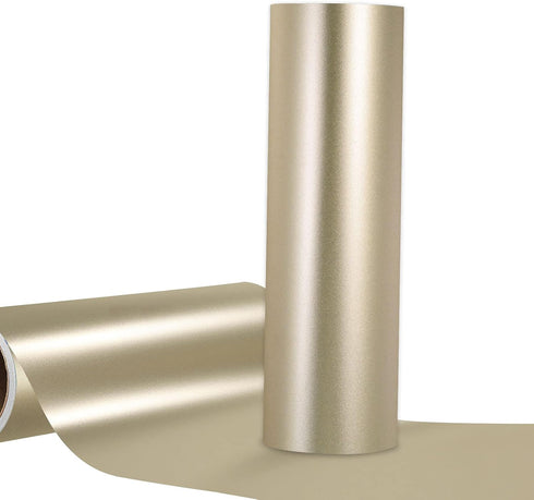Matte Metallic Champagne Gold Permanent Vinyl Roll 12" x10ft Permanent Craft Vinyl for Signs Letters...