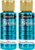 DecoArt Dazzling Metallics Americana Acrylic Paint - 4 Pack Teal Craft Metallic Acrylic Paint - Multi Surface Iridescent Acrylic Paint Set for Art...