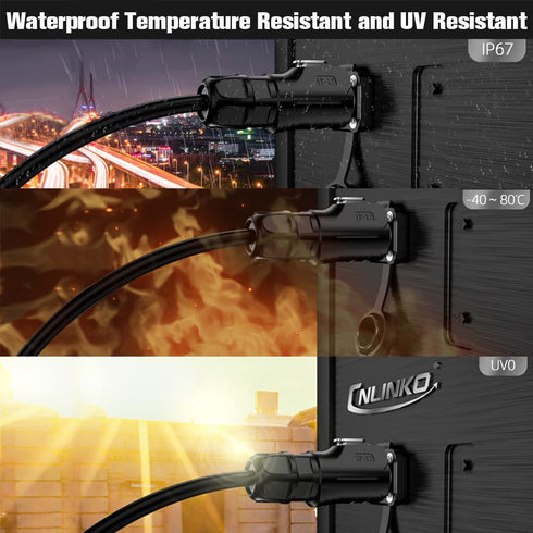 8 Pin Waterproof Connector, Industrial Solder Connector, Aviation Wire Connector for Industrial, Power, Car, and Other Indoor/Outdoor Male and Fem...