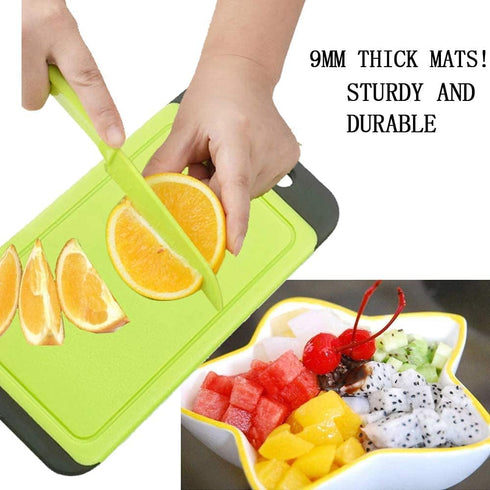 Mini Kitchen Cutting Board Mats, BPA Free, Dishwasher Safe, Juice Grooves, Thicker Boards, Easy Grip Handle, Non Porous, 2 pack...