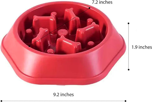 Slow Feeder Dog Bowls Free from BPA Ideal for Cats and Dogs-Dog Slow Feeder Bowl Promotes Healthy Eating Habits-Perfect for Puppy Training. (Red)...