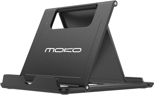 MoKo Phone/Tablet Stand, Foldable Desktop Holder Fit with iPhone 15/Plus/Pro/Pro Max, iPhone 14/Pro/Max, iPad 9/ iPad Mini 6, iPad Pro 11, 10.2, 1...