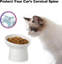 Small Ceramic Raised Cat Bowls, Tilted Elevated Food or Water Bowls, Stress Free, Backflow Prevention, Dishwasher and Microwave Safe, Lead & Cadmi...