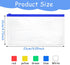 10 Pack Plastic Zip Envelope A6 Size Zipper Pouch with Label Pocket Assorted Clear Pencil Case Waterproof Transparent Cash Envelopes for Office Lo...