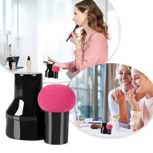 2 Pcs Makeup Sponges Mushroom Makeup Blending Sponges with Handles Cases Makeup Puffs for Foundation Creams and Powders...