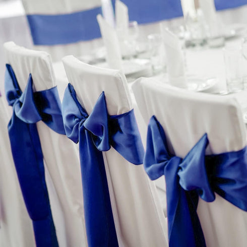 4 Inch x 24 Yard Royal Blue Satin Ribbon Single Face Solid Color Fabric Ribbons for Chair Sash Cutting Ceremony Gift Wrapping Craft DIY Sewing Car...