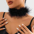 Exaggerated Multicolor Feather Choker Necklace Ribbon Fluffy Feather Collar Necklace Adjustable For Women Girls Gothic Costume Party...