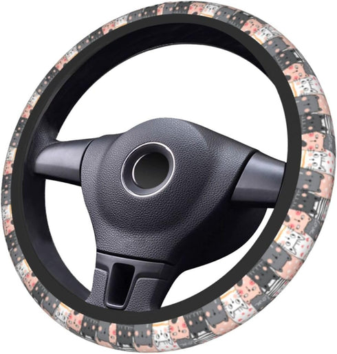 Cat Steering Wheel Cover Auto Steering Wheel Protector 15 inch Fit Auto SUV Vans Trucks...