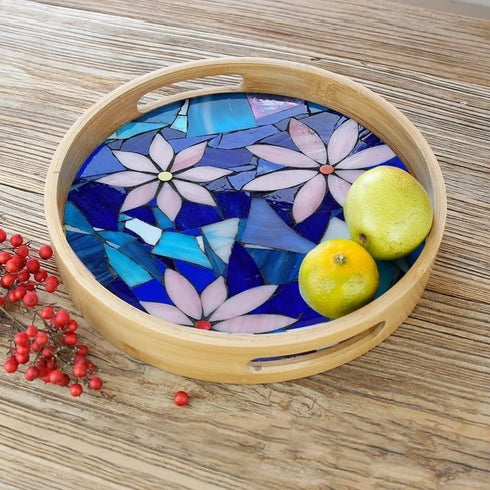 Mosaic Tiles 32pcs/24pcs Glass Leaf Mosaic Tile Glass Leaf for Mosaics Glitter Crystal Mosaic Oval Translucent Mica Glass DIY Handmade Art Craft D...