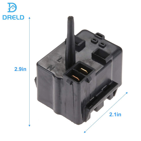 DRELD WR07X10097 Relay and Overload, Replacement for GE, Whirlpool, KitchenAid, Maytag Refrigerators, Replaces 1265640 AP4300623 2319794 61006022