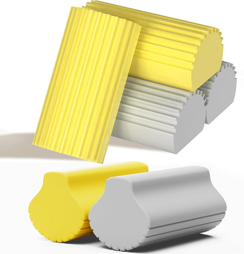 6pcs Damp Clean Duster Sponge Multifunctional Water Absorbent Dust Cleaning Sponge for Cleaning Blinds, Glass, Baseboards, Window Track Grooves an...