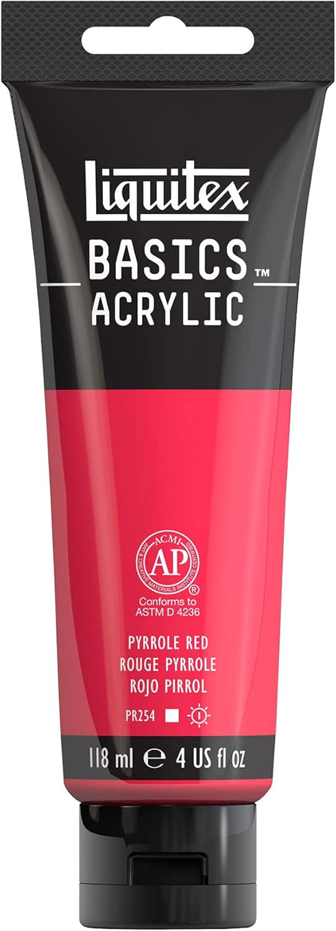 Liquitex BASICS Acrylic Paint, 118ml (4-oz) Tube, Pyrrole Red...