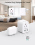 European Travel Plug Adapter, 2 Pack Foldable International Power Plug Adapter with 2 AC Outlets 3 USB Charging Ports(2 USB C), Type C Plug Adapte...