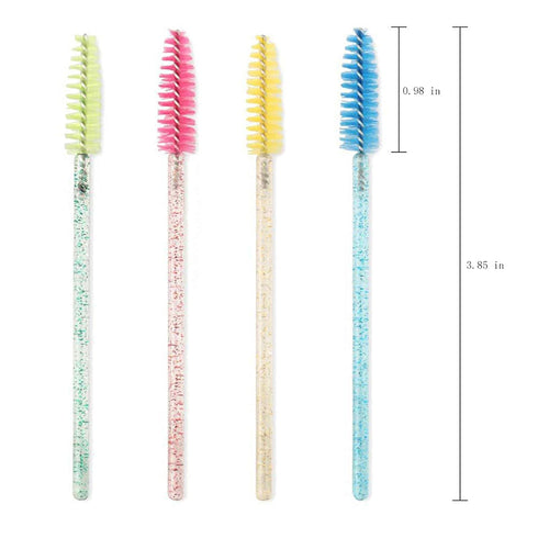 i-Laesh Crystal Mascara Sticks, Disposable Eyebrow Eyelash Brushes for Eyelash Extensions, Eyelash Makeup Tool, Pack of 100 (Black)...