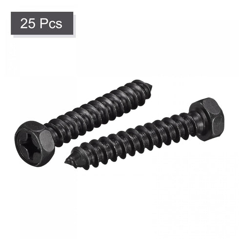 uxcell Hex Lag Screws,1/4" x 1-1/2" Carbon Steel Phillips Head Half Thread Self-Tapping Bolts for Deck Building or Joining Lumber 25pcs...