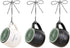DEMDACO Thankful Black and White 4 x 3 Stoneware Coffee Pod Mug Ornaments Set of 3...