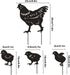 4Pcs Metal Chicken Garden Stakes, Decorative Hen and Chicks Yard Stakes, Metal Animal Yard Decor, Chicken Art Silhouette Statue for Lawn Patio Gaz...
