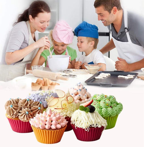 Reusable Silicone Cake Mold 24PCS, Small Baking Cup Truffle Cake Pan Set 8 Colors Non-Stick...