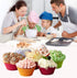 Reusable Silicone Cake Mold 24PCS, Small Baking Cup Truffle Cake Pan Set 8 Colors Non-Stick...