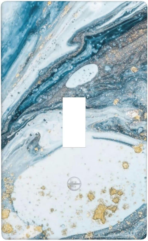 Blue Marble Light Switch Cover 1 Gang Wall Plate Single Toggle Switch Plate Covers, Abstract Decorative Light Switch Plates for Office Home, 4.50 ...