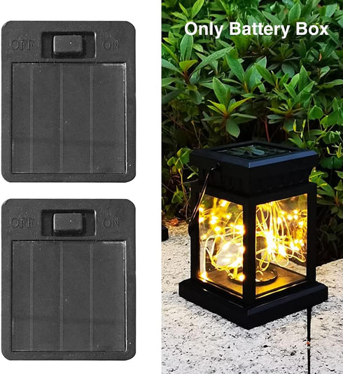 2 Pack Solar Light Replacement Top Parts for Outdoor Hanging Lanterns, Solar Panel Lantern Lid Battery Box Led Lights Bulb Accessories for Garden ...
