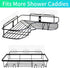 4 Pcs Corner Shower Caddy Adhesive Replacement Hook, No Drilling Strong Transparent Adhesive for Shower Caddy, Bathroom Storage Shelves, Kitchen R...