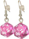 *Miniature* d20 Mini Dice Translucent Earrings (Pink)...