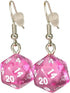 *Miniature* d20 Mini Dice Translucent Earrings (Pink)...