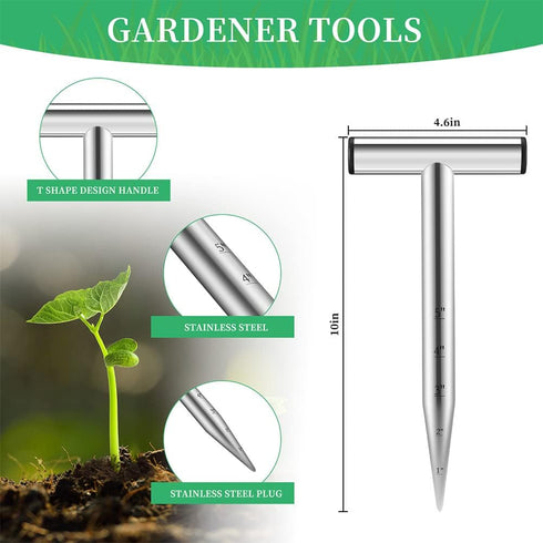 Hand Dibber, Seed Dibber, Bulb Planter Tool, Seed Planter Tool, Hole Digger for Plant Labels, for Self Watering Stakes, Hand Held Bulb Planter for...