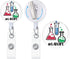 LAB Life Medical Badge Reel Retractable with Alligator Clip, Cute Retractable ID Badge Holder ID Card Holder Name Badge Clip, Laboratory Science N...