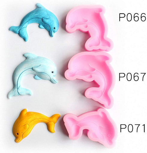 Set of 3 Dolphin Silicone Fondant Molds Dolphin Chocolate Candy Sugar Craft Gum Paste Mold Cake Decorating Tools Epoxy Resin Polymer Clay Mould...
