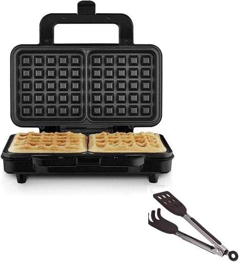 Mini Easy-Grip Waffle Tongs Holder, Non-Slip Handle,Black...