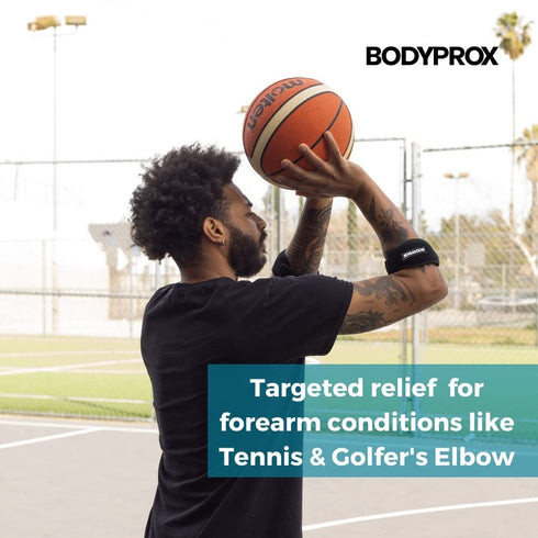 Bodyprox Elbow Brace 2 Pack for Tennis & Golfer's Elbow Pain Relief...