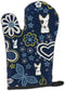 Caroline's Treasures BB5060OVMT Blue Flowers Bull Terrier Oven Mitt Heat Resistant Thick Oven Mitt for Hot Pans and Oven, Kitchen Mitt Protect Han...