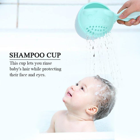 Baby Shampoo Rinse Cup Waterfall Spout Rinse Cup Sprinkler Bottle Cute Bear Shape Shower Water Scoop Head Washing Shampoo Rinse Cup Children's Pro...