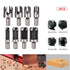 Wood Plug Cutter Drill Bit Set with 3/8 Round Shank Woodworking Chamfer Drill Bits Straight and Tapered Taper 5/8" 1/2" 3/8" 1/4" Cutting Tool, 8P...