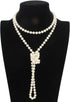 Long Pearl Necklace Imitation Pearl Necklace 1920s Flapper Pearl Necklace Multi Strand Pearl Necklace for Women Bridal Wedding Banquet Dinner Part...