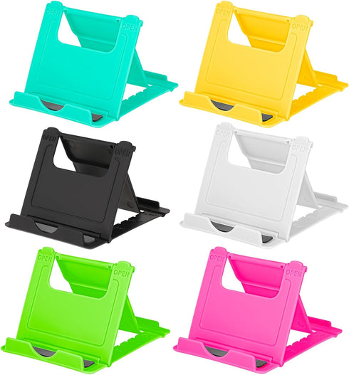 6 Pack Portable Cell Phone Stand Holder for Desk, Foldable Desktop Mobile Phone Kickstand Universal Desk Stand for All Mobile Smart Phone......