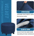 H.VERSAILTEX Round Ottoman Slipcover Ottoman Covers Slipcover Footstool Protector Covers Storage Stool Ottoman Covers Stretch with Elastic Bottom,...