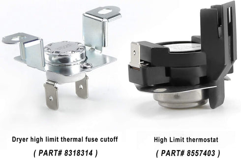 280148 Thermal Cut Off Kit Includes 8557403 Thermostat & 8318314 Thermal Fuse-Replaces 280148VP 1175772 AP3874047 PS991443 EAP991443