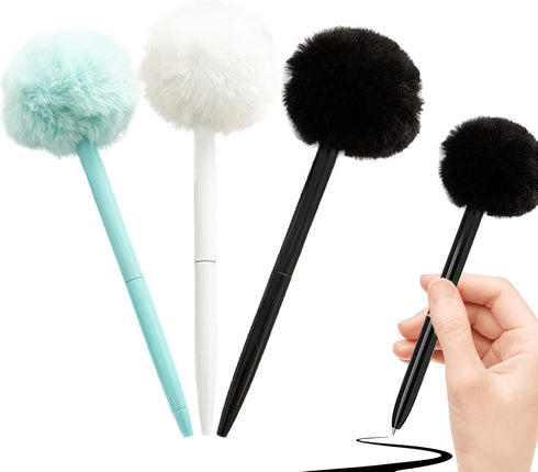IXIGER plush Pens,Cute Fluffy Ball Top Pens,gift Pen,feather pen,Colorful Fluffy Ball Pen for Easter and Party Supplies,3 pcs fun pens,fluffy pens...