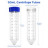 SimPure Centrifuge Tubes 50mL, Conical Tubes Sterile 25 PCS, Polypropylene, Leak-Proof Screw Caps, Plastic Container with Graduated and Write Mark...
