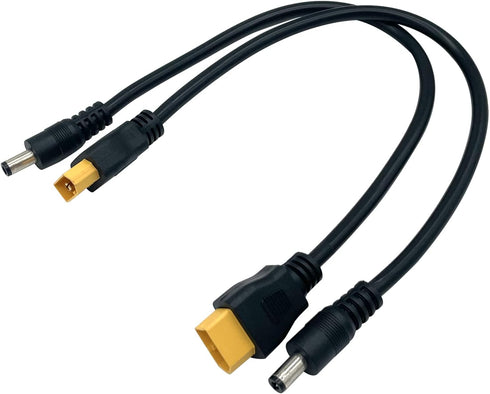 2Packs XT60 Adapter Cable XT60 Charging Cable XT60 Male Bullet Connector to Male DC 5.5mm X 2.5mm Power Cable for Fatshark Skyzone FPV Monitor Pow...