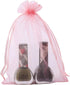 HRX Package Organza Bags Blush Pink 5x7 inch 100pcs, Mesh Jewelry Pouches Candy Bags Drawstring Empty Sachet for Wedding Baby Shower Party...
