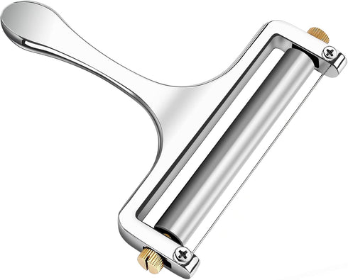 TOPULORS Wire Cheese Slicer Stainless Steel Handheld Cheese Cutter for Mozzarella, Cheddar, Gruyere - with 1 Extra Wire - Adjustable Thickness Che...