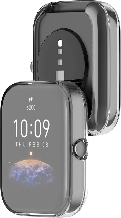 Screen Protective Case Compatible for Amazfit Bip 3 Pro/Bip 3 Smart Watch TPU Case Soft Ultra-Slim Screen Protector for Amazfit Bip3 Pro/Bip3 Bump...
